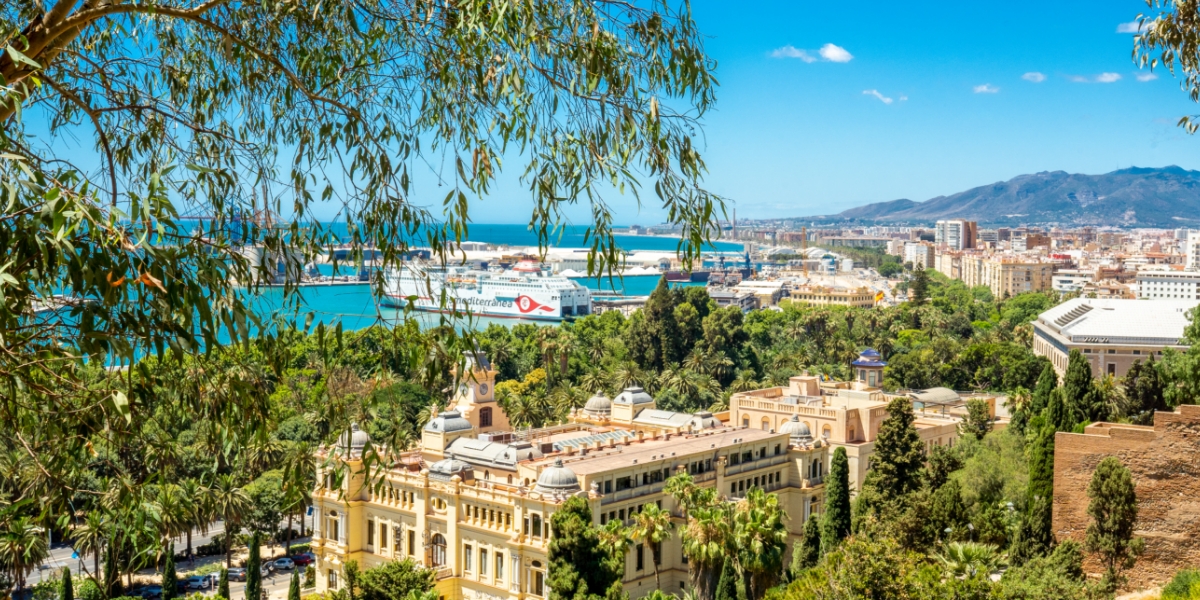 Fantastisk utsikt over Malaga og havet