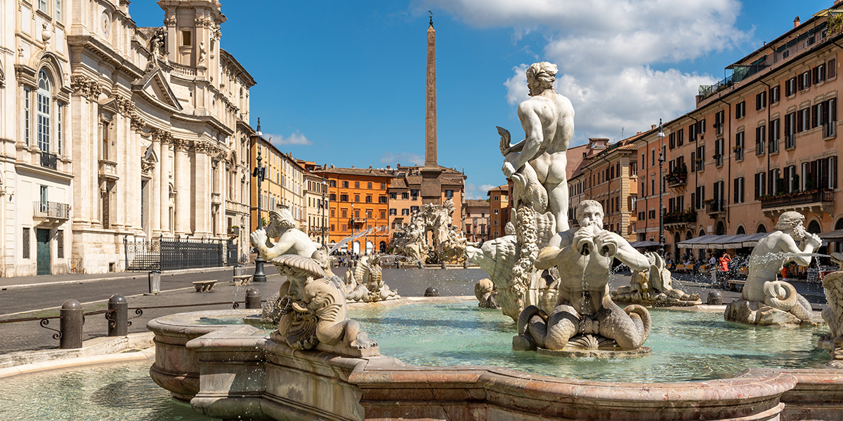 En fontene på Piazza Navona