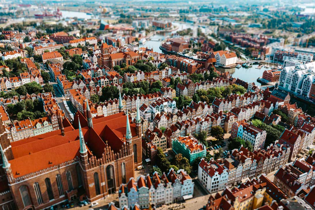Gdansk sett fra fugleperspektiv